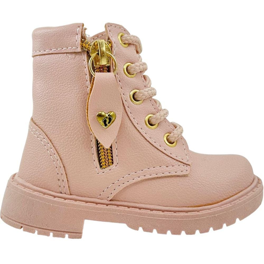 Bota Coturno Infantil Menina Casual Dia a Dia com Zíper Lateral Unipasso 106.02