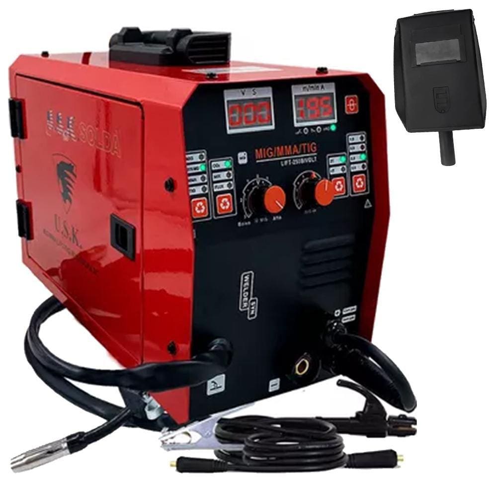 Máquina de Solda MIG, TIG e Eletrodo 250 Multiprocesso Bivolt 9573 USK