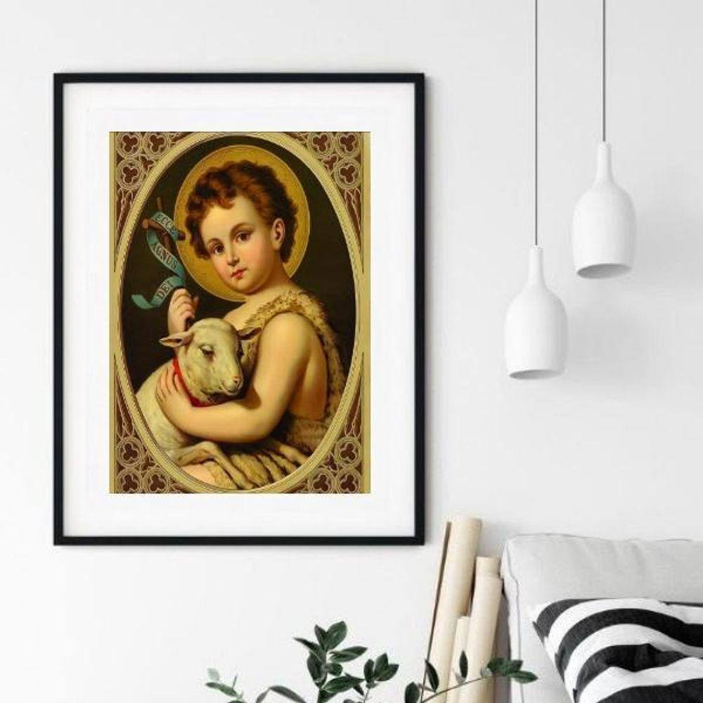 Quadro São João Batista - 60X48 Cm 45X34Cm - Com Vidro