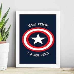 Quadro Jesus Cristo - Meu Herói 24X18Cm