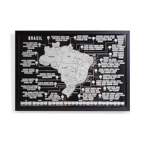 Mapa Do Brasil Raspadinha Grande Com Moldura Preta 73X50