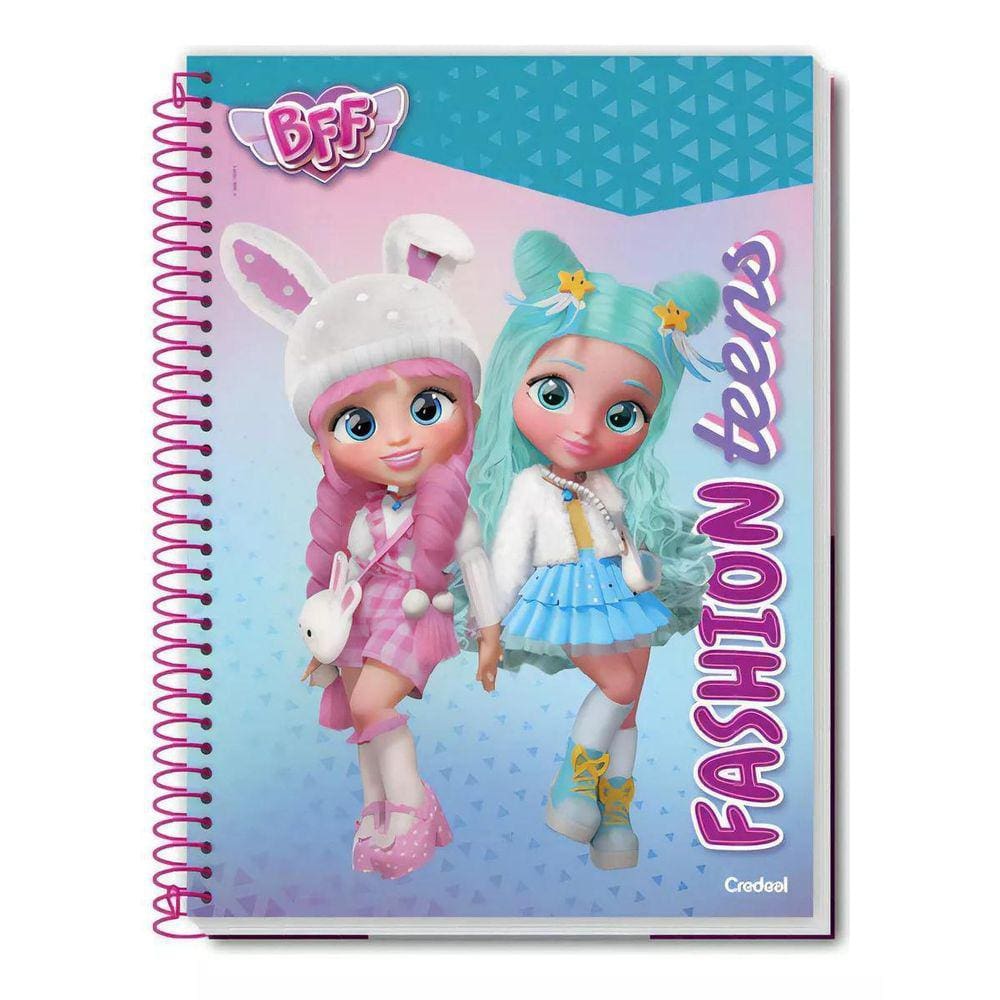 Caderno Espiral 80 Fls 1 Matéria Bff Fashion Teens Credeal