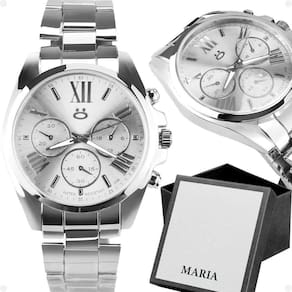 Relógio Feminino Prata Social Aço Inox Casual + Caixa