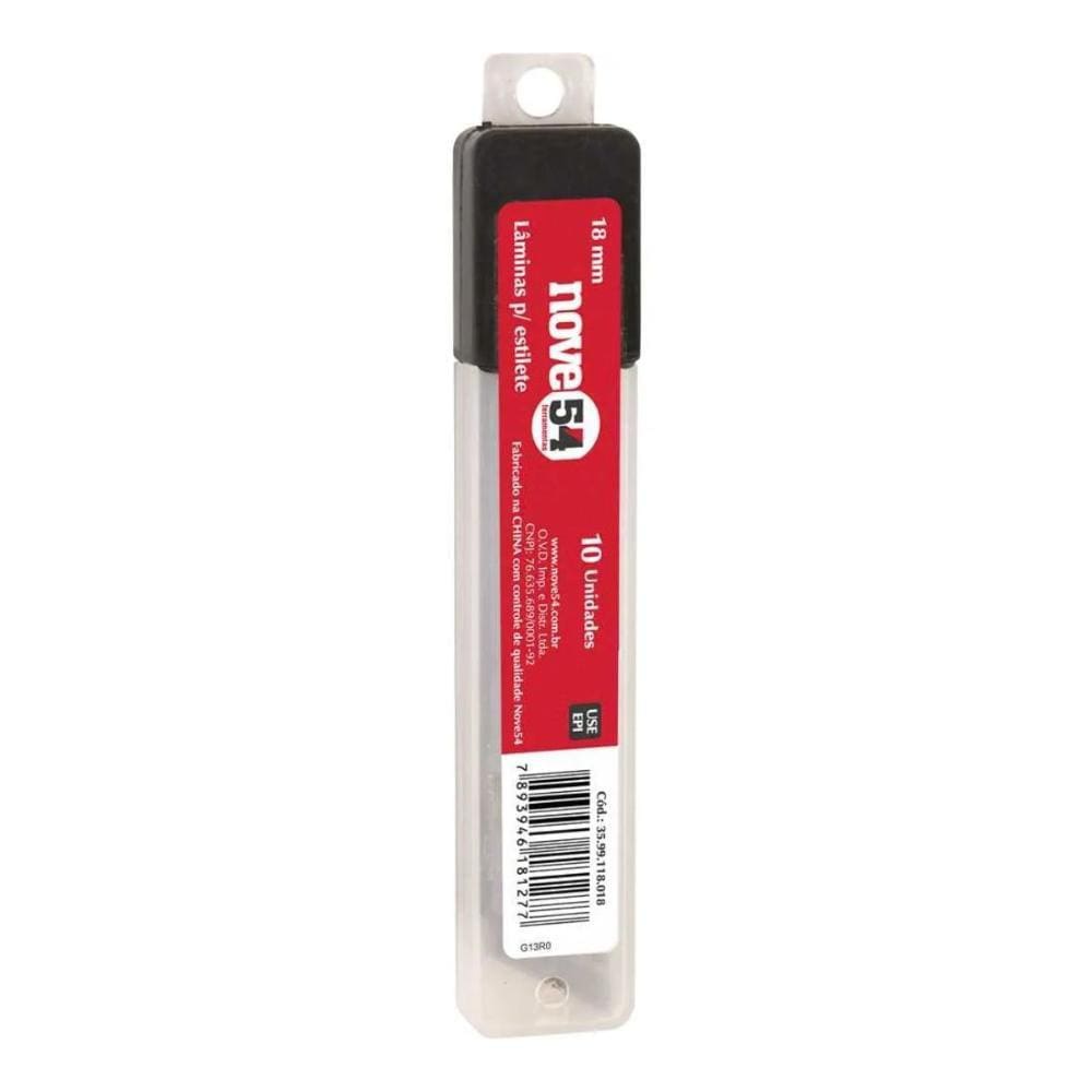 Lâmina para Estilete Nove54 18mm 10 Peças