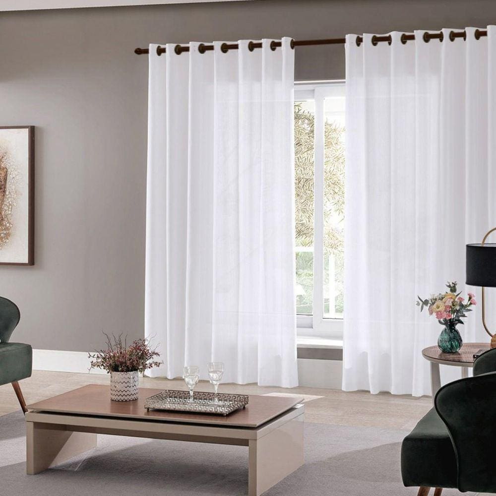 Cortina Para Sala Quarto Roma 300X220 Admirare Branco