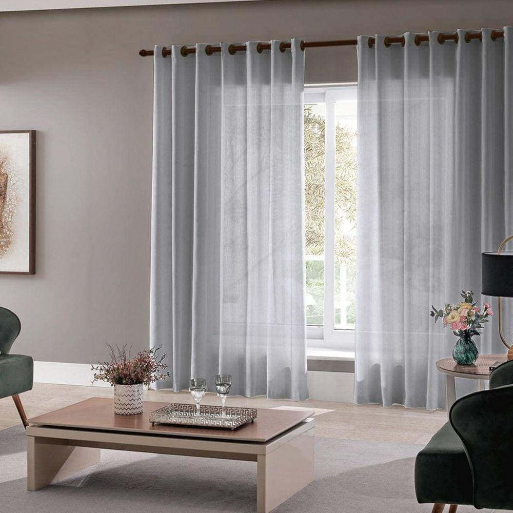 Cortina Para Sala Quarto Roma 300X220 Admirare Cor Cinza
