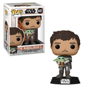 Boneco Funko Pop Star Wars Mandalorian Mando Holding Child