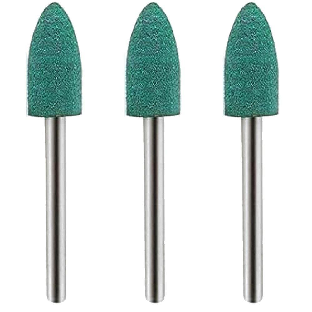 Kit 3 Ponta Montada 8Mm Borracha Cônica Micro Retifica 3Mm