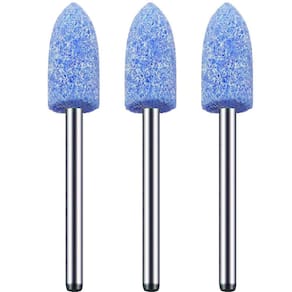 Kit 3 Ponta Montada 8Mm Azul Bala Haste 3Mm Micro Retífica