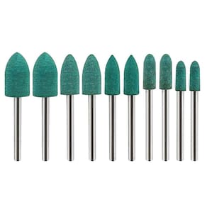 Kit 10 Pontas Montadas De 4 A 10Mm Borracha Cônica Haste 3Mm