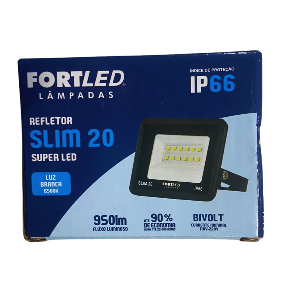 Refletor Led Slim 20 6500K Fortled 2441
