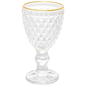 Taça de Vidro Licor Fio de Ouro Bico de Abacaxi 65ml 1 peça - Lyor 2971