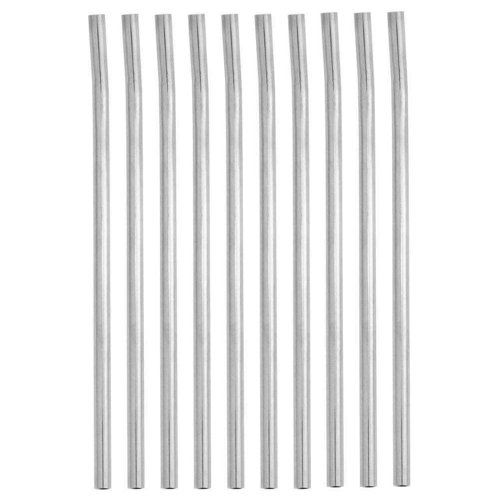 10 Canudos Reto Reutilizável Sustentável 6,3mm 19cm Aço Inox