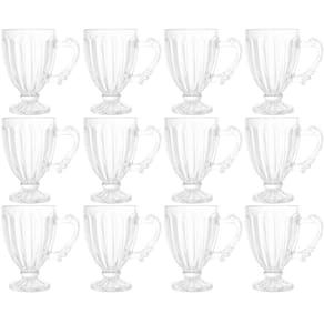 Conjunto 12 Xícaras de Café 100ml Cristal Imperial Lyor Taças para Cafézinho Padaria Casa