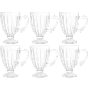 Jogo de Xícaras de Café 6 peças Taças Pequenas 100ml Cristal Imperial Lyor Casa Cafeteria