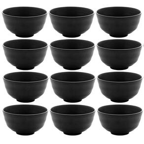 Kit 12 Bowls de Melamina 11,5x6cm Tóquio Servir Shimeji e Ceviche Cumbucas Preto