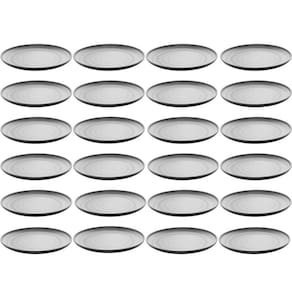 Kit 24 Pratos de Melamina para Sobremesa Oriental Restaurante Japonês 18cm Preto Fosco