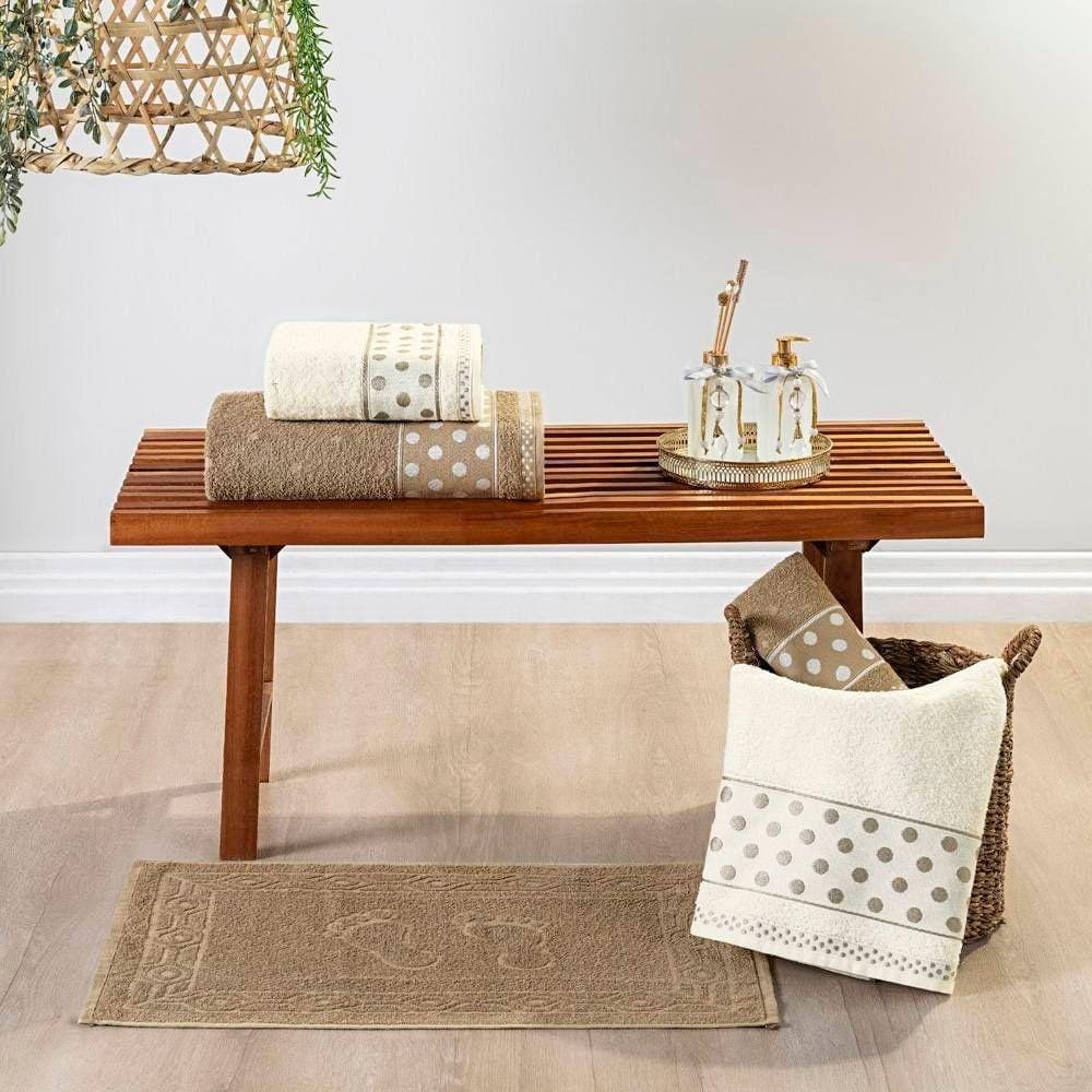 Jogo De Banho Petit Poa Algodão 5 Peças Fendi-perola