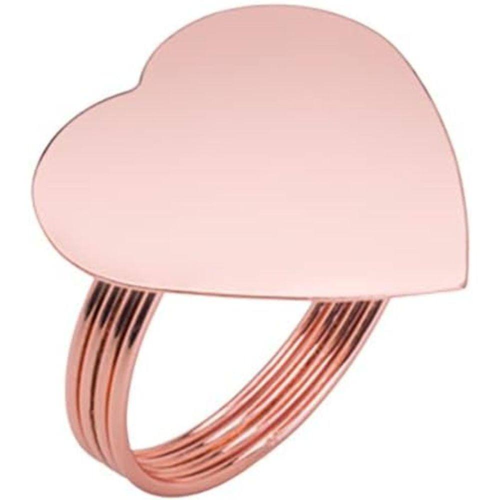 Conjunto 4 Anéis para Guardanapo de Zamac Heart Cobre 4cm x