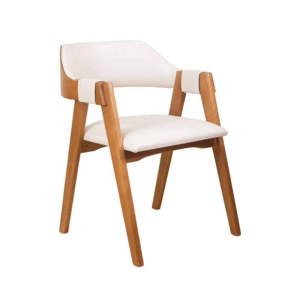 Cadeira Florença Amêndoa Courino Pérola