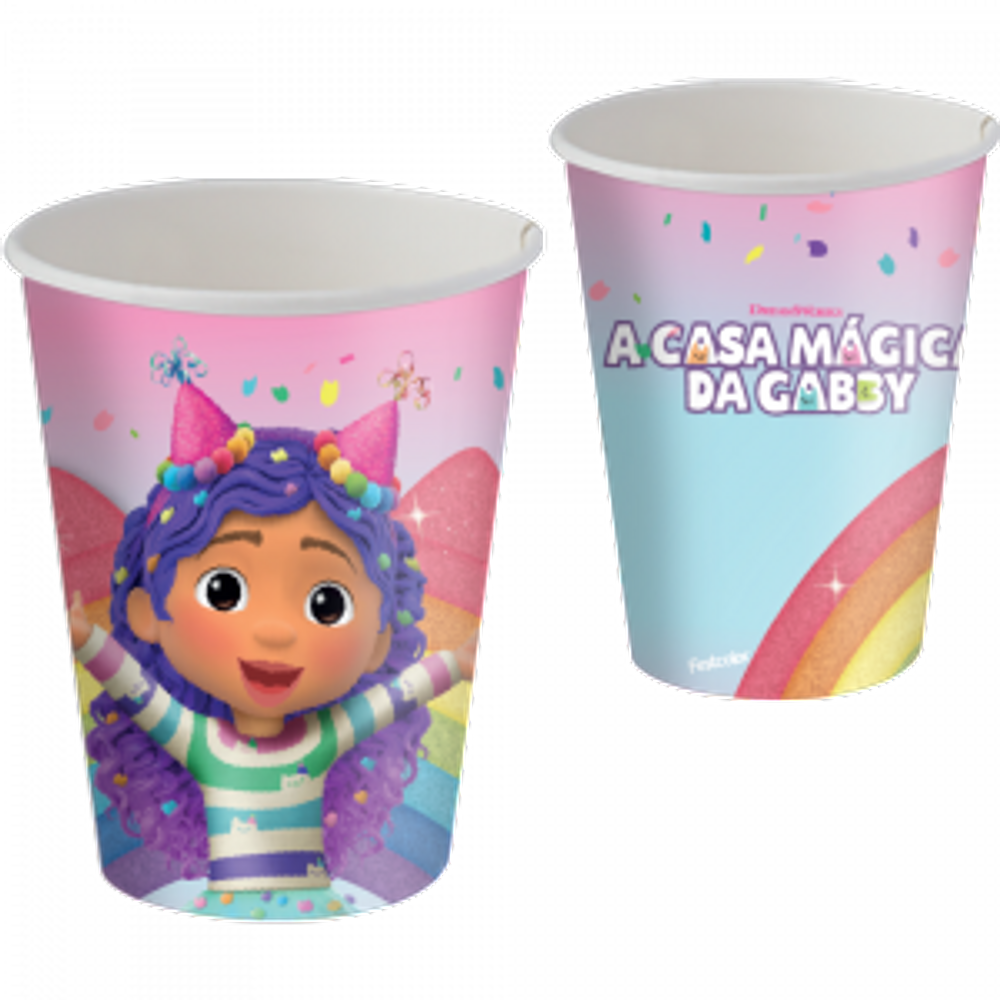 Copo Papel 200ml Casa Gabby C/8 Festcolor