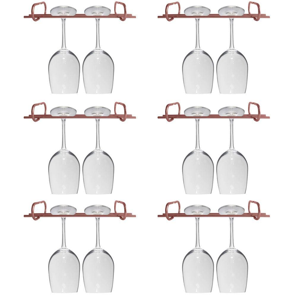 Kit 6 Organizadores Porta Taças 25cm Suportes Para Pendurar Taças Rose Gold