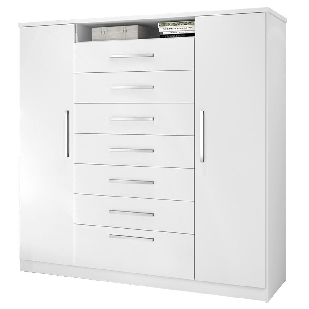 Cômoda Mega 2 Portas 7 Gavetas Branca J&A