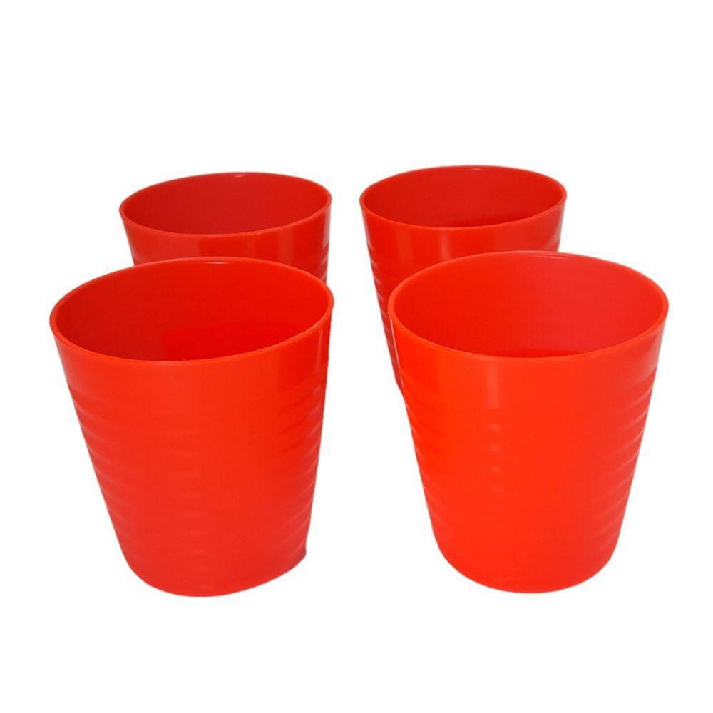 Kit 4 copos vermelhos