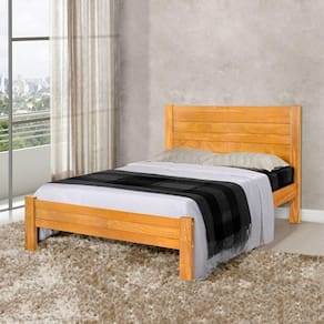 Cama Casal 100% Madeira Maciça Reforçada Lara Imbuia