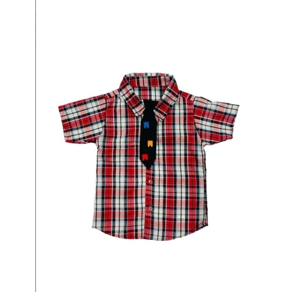 Camisa Infantil Xadrez Vermelho