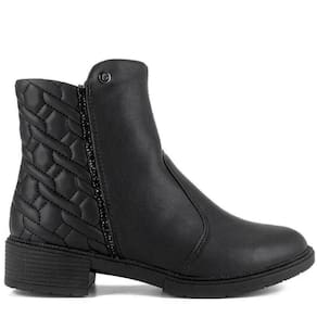Bota Feminina Casual Cano Baixo Salto Baixo Com Strass Campesi Aloe Vera L9135