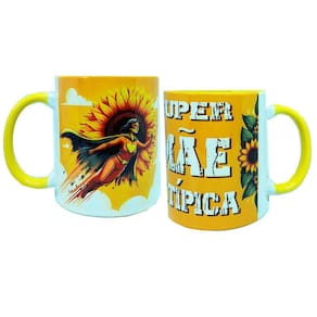 Caneca Exclusiva Super Mãe Atipica com chaveiro Especial