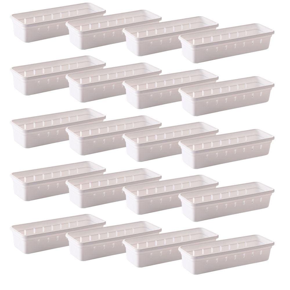 Organizador de gavetas e talheres modular 22,5 x 7,9 cm com 20 unidades Plasutil ref.9732