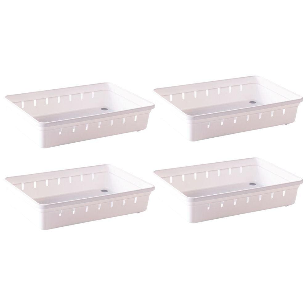 Organizador de gavetas e talheres modular 22,5 x 15,4 cm com 4 unidades Plasutil ref.9734