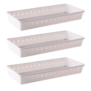Organizador de gavetas e talheres modular 37,5 x 15,4 cm com 3 unidades Plasutil ref.9735