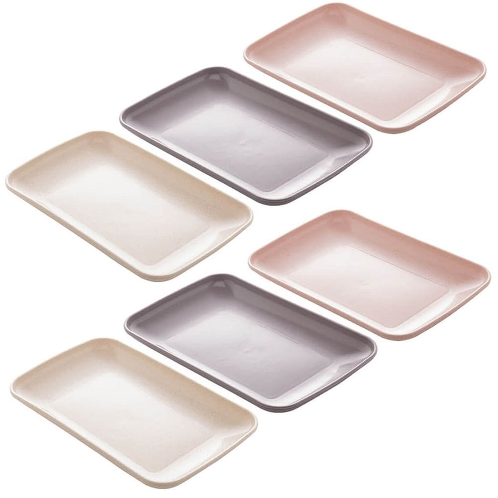 Kit 6 Travessas Bandejas para Servir 24x15cm Petisco Sobremesa Sushi Lyor