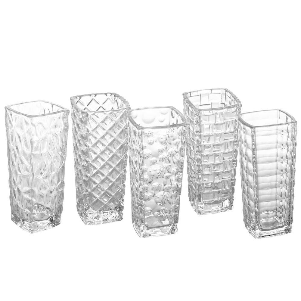 Kit 5 Vasos de Vidro para Eventos Lyor Pequenos Jarro de Flores para Decoração de Festas