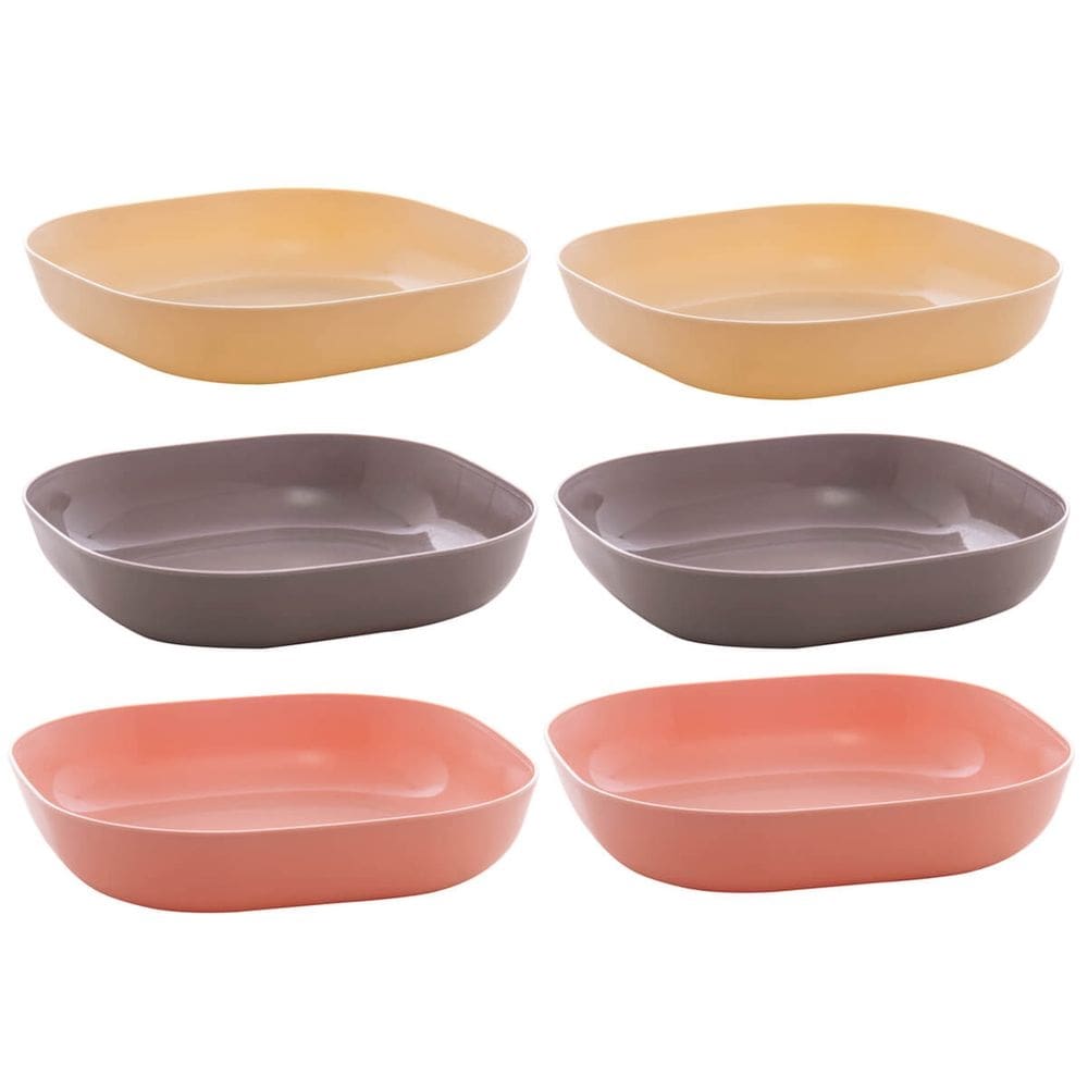 Kit 6 Bowls Lyor Quadrados Bambu Tigela 14,5x3cm Frutas Petiscos Sobremesas