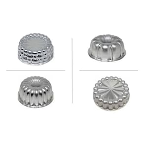 Kit 4 Peças Mini Forma Bolo Pudim Torta Suíça Decorada C10