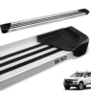 Estribo Lateral S10 Cab. Dupla 2012 a 2023 Aluminio Natural A1 Gtnox