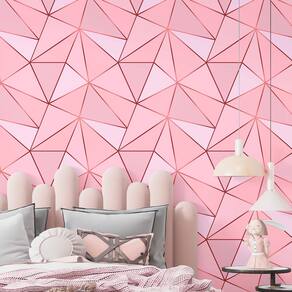 Papel De Parede Adesivo Zara Tons De Rosa Com Rose Gold