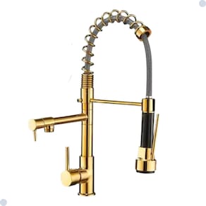 Torneira Cozinha Gourmet Monocomando Spray Vip Dourada Gold