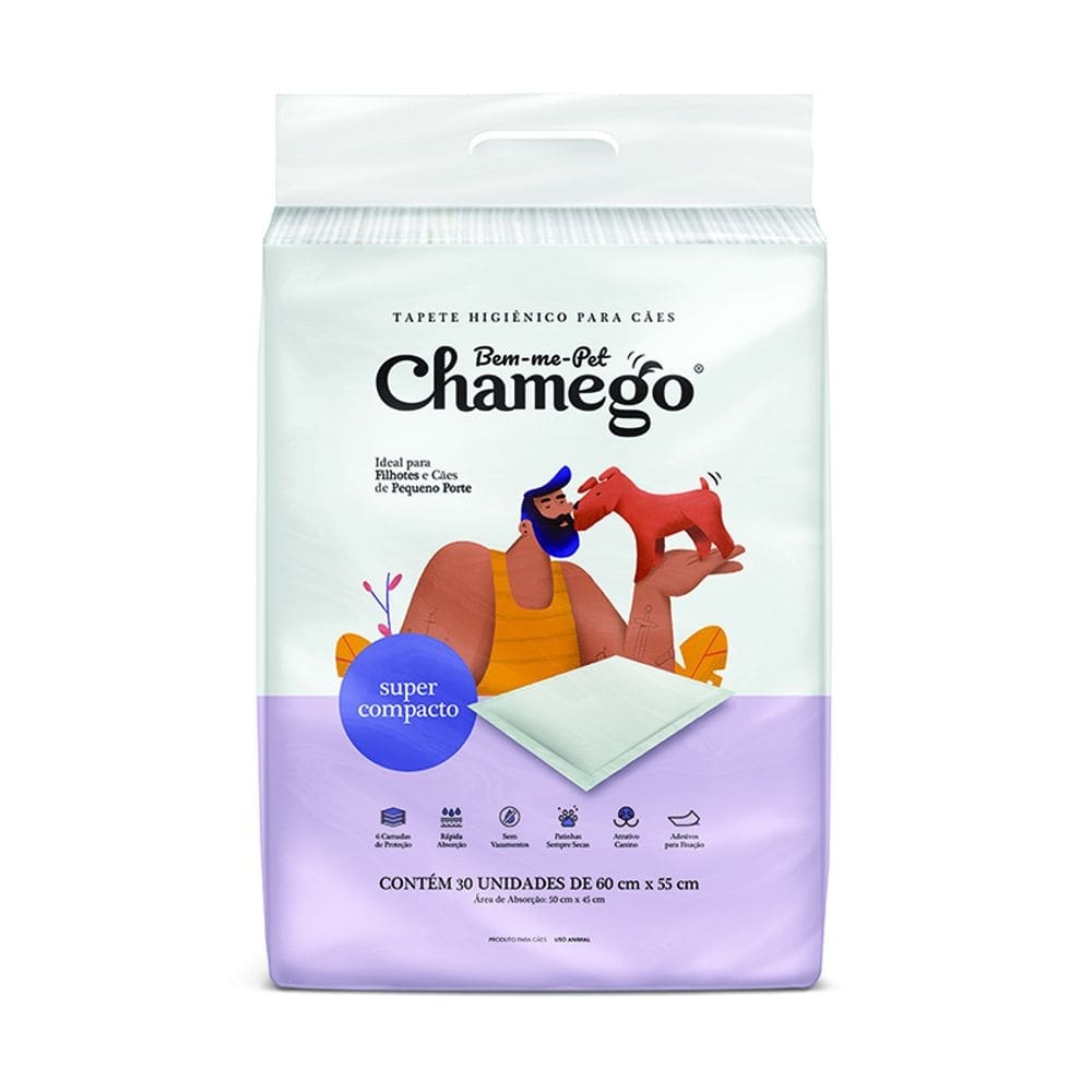 Tapete Higiênico Compacto Chamego 60X55cm 30 Unidades