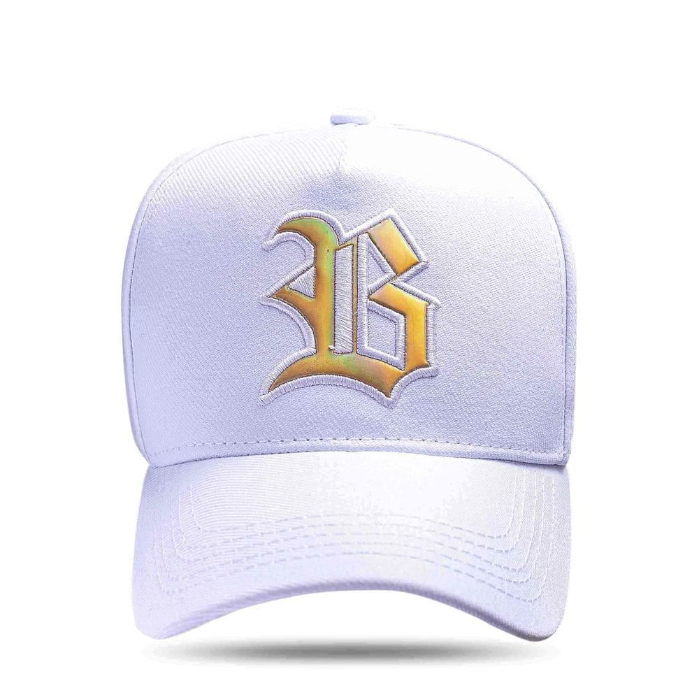 Boné BLCK Brasil Aba Curva Snapback Logo Holografic Dourado