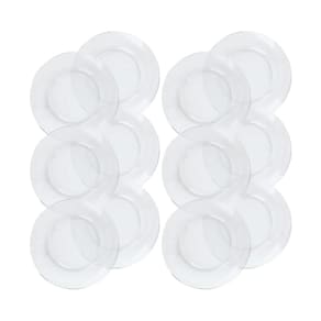 Pratos de Vidro Transparente Liso Resistente Luxo - 12Un