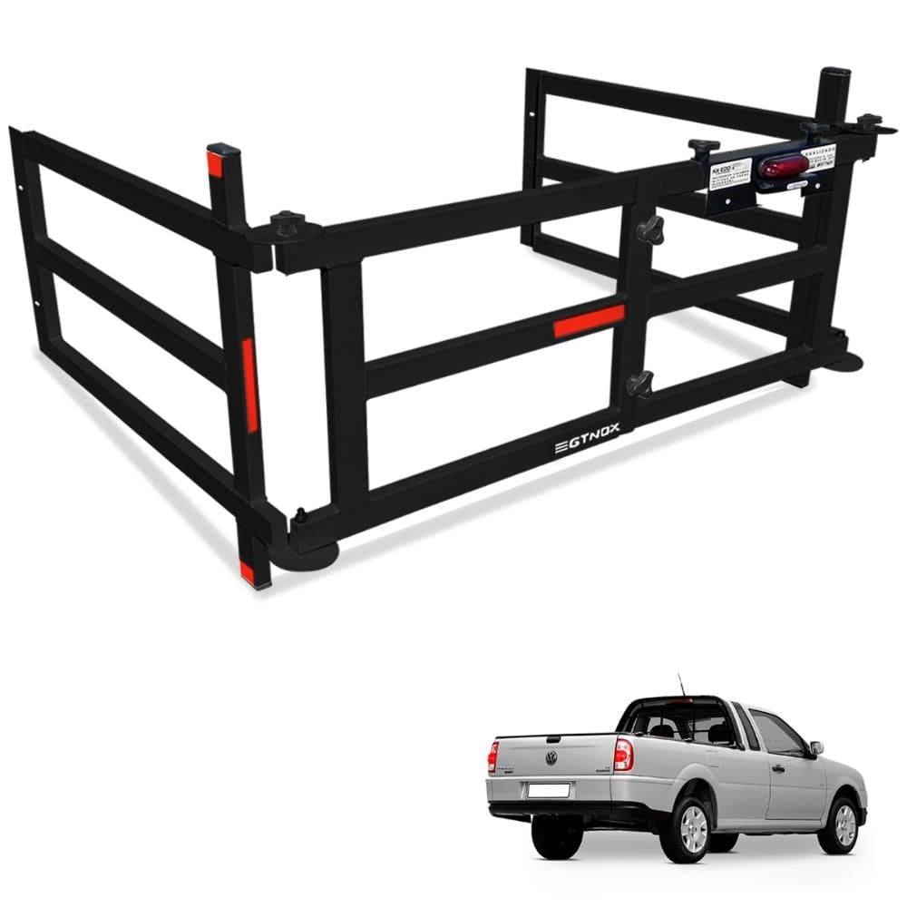 Extensor de Caçamba Saveiro 1998 a 2009 Dobravel EDD Preto Gtnox