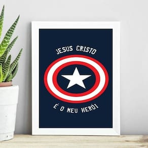Quadro Jesus Cristo - Meu Herói 24X18Cm