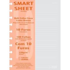 Refil Caderno Inteligente 120G 100 Fls Pauta Branca 10 Furos