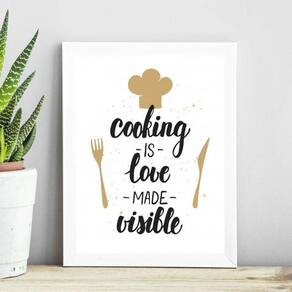 Quadro Cozinha - Cozinhar É Amor 45X34Cm