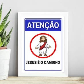 Quadro Cristão - Jesus É O Caminho 45X34Cm - Com Vidro